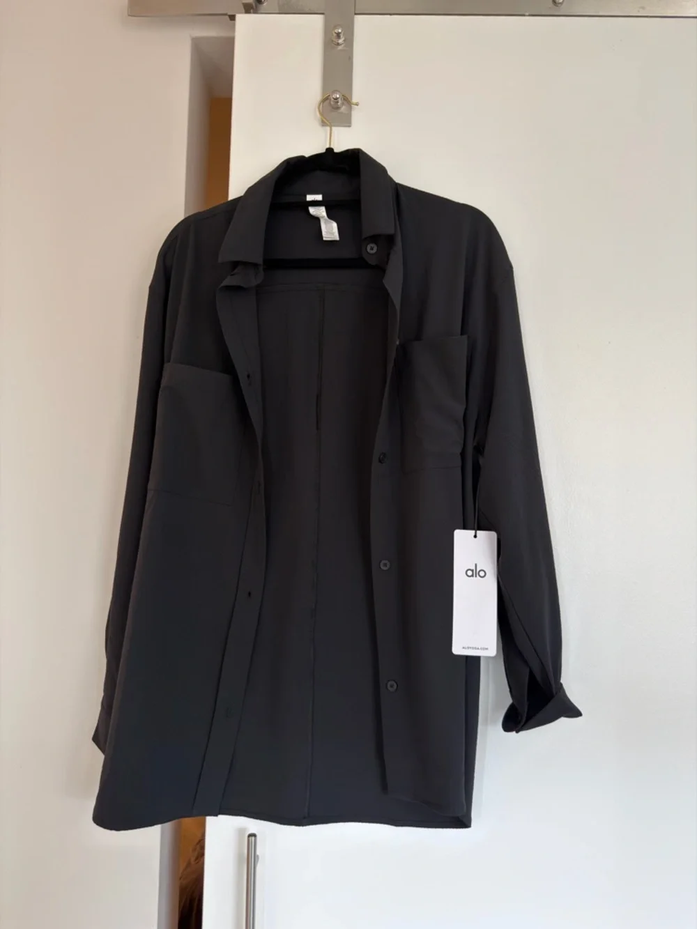 ALO Yoga Black Dreamscape Button Down Long Sleeve - Picture 3 of 7